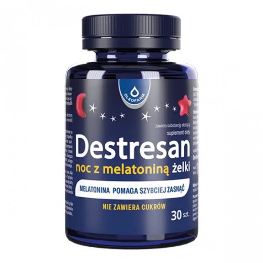 Destresan Noc z melatoniną żelki, smak wiśniowy, 30 sztuk