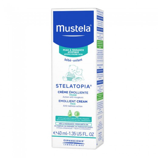 MUSTELA Stelatopia, krem emolientowy do twarzy, 40ml