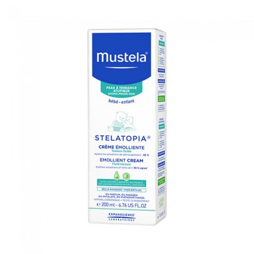 Mustela Stelatopia, krem emolientowy, natłuszczająco-nawilżający, od urodzenia, 200ml