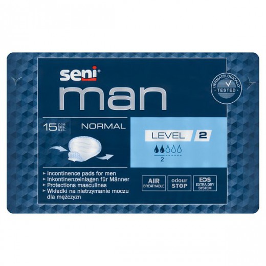 Seni Man Normal, wkładki urologiczne, 19cm x 23,5cm, Level 2, 15 sztuk