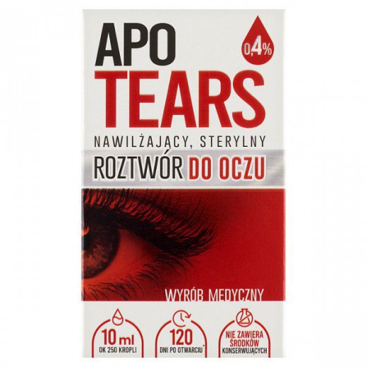 ApoTears, jałowy, nawilżający roztwór do oczu 0,4%, 10 ml