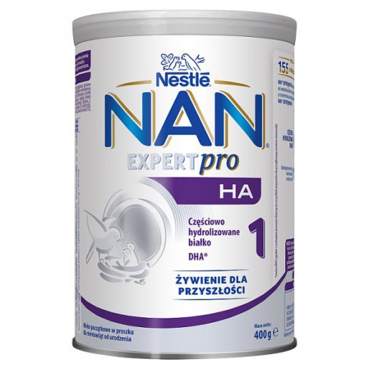 Nestle NAN Expert Pro HA 1, hypoalergiczne mleko początkowe dla niemowląt od urodzenia, 400 g