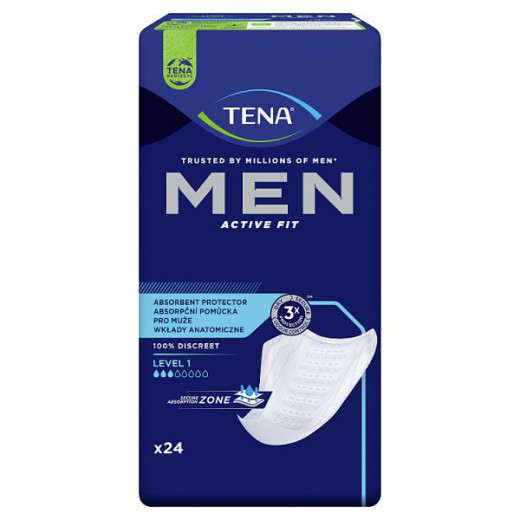 Tena Men Active Fit, wkładki anatomiczne dla mężczyzn, Level 1, 24 sztuki