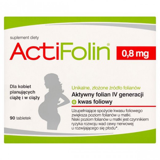 ActiFolin 0,8 mg, kwas foliowy 800 µg, 90 tabletek