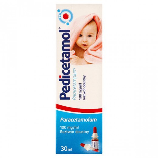 Pedicetamol 100mg/ml, roztwór doustny, dla dzieci i niemowląt, 30ml