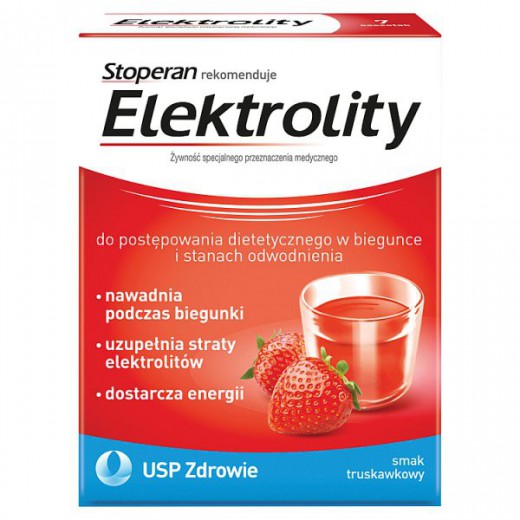 Elektrolity, smak truskawkowy, 7 saszetek