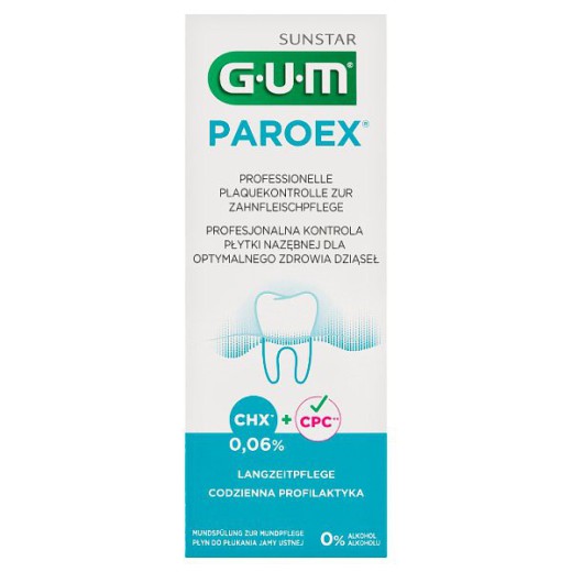 Sunstar Gum Paroex, płyn do płukania jamy ustnej, z chlorheksydyną 0,06%, 500 ml