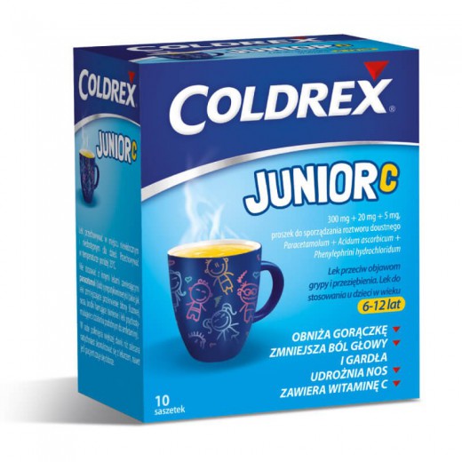 Coldrex Junior C, smak cytrynowy, 10 saszetek