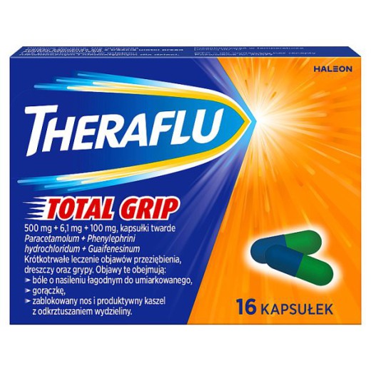 Theraflu Total Grip, 16 kapsułek