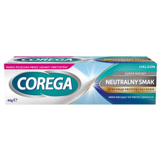 Corega, krem mocujący do protez zębowych, super mocny, neutralny, 40 g