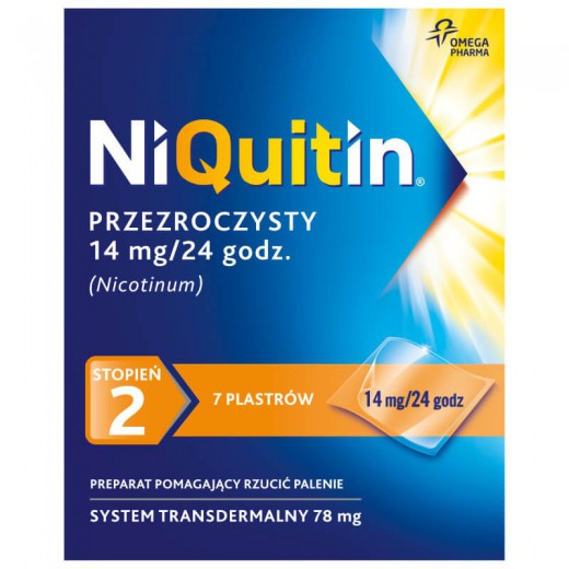NiQuitin 14mg/24h, 7 plastrów przezroczystych