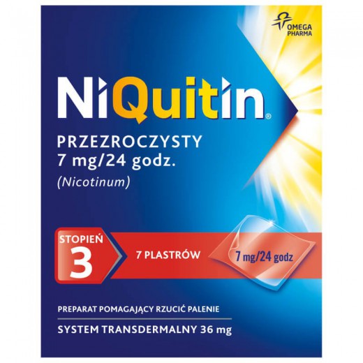 NiQuitin 7mg/24h, 7 plastrów przezroczystych