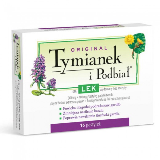 Tymianek i Podbiał, 16 pastylek do ssania