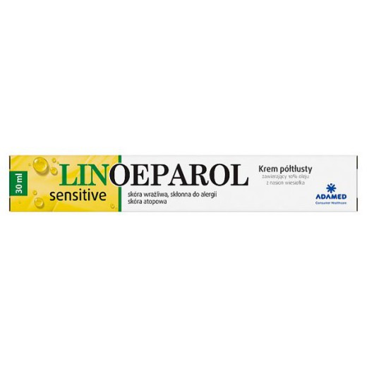 Linoeparol Sensitive, krem półtłusty, skóra wrażliwa, atopowa i skłonna do alergii po 3 roku życia, 30ml