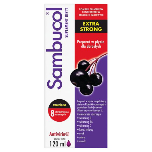 Sambucol Extra Strong, płyn dla dorosłych, 120 ml