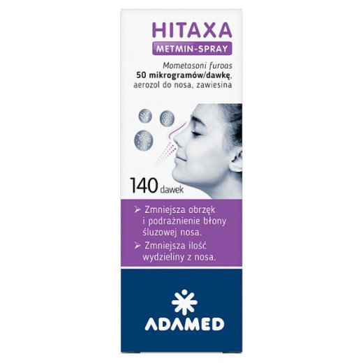 Hitaxa Metmin-Spray 50 µg/dawkę, aerozol do nosa, zawiesina, 140 dawek