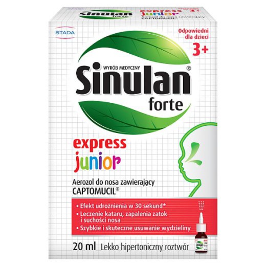 Sinulan Express Forte Junior, aerozol do nosa dla dzieci od 3 roku życia, 20 ml