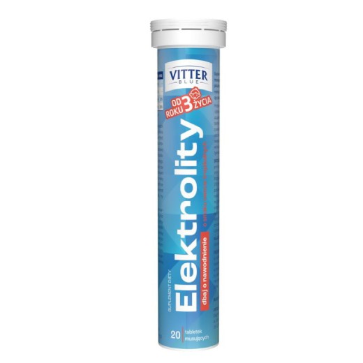 Vitter Blue, elektrolity o smaku owoców tropikalnych, 20 tabletek musujących