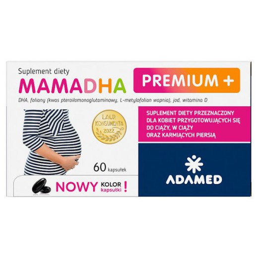 MamaDHA Premium Plus, 60 kapsułek