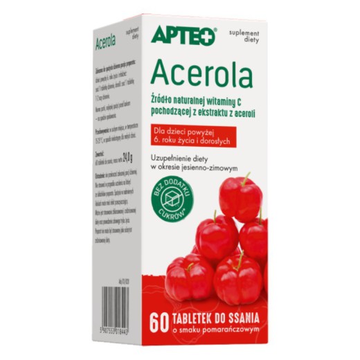 Acerola Apteo, 60 tabletek do ssania