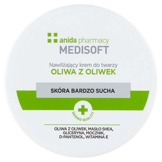 Anida Medi Soft, krem nawilżający do twarzy, oliwa z oliwek, 100 ml
