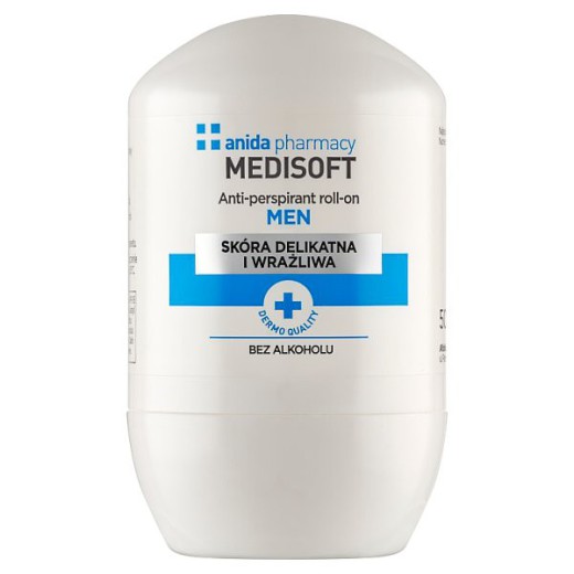 Anida Medi Soft Men, antyperspirant roll-on, skóra delikatna i wrażliwa,50 ml