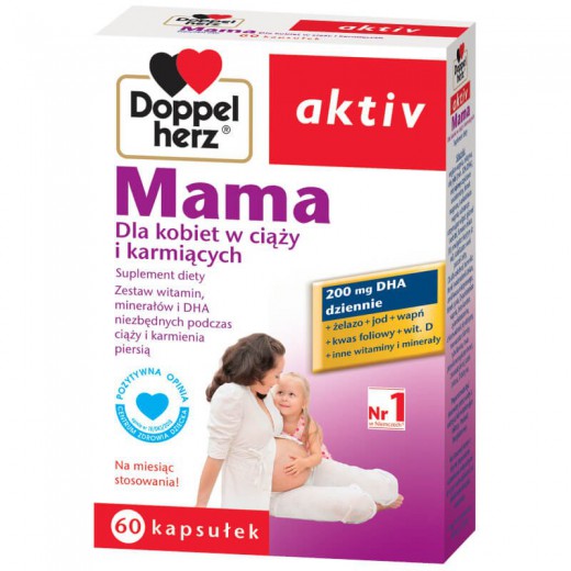 Doppelherz Aktiv, Mama, dla kobiet w ciąży i karmiących, 60 kapsułek