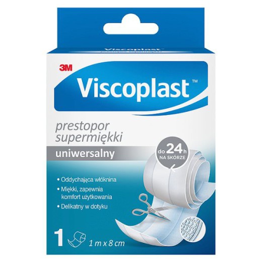 Viscoplast Prestopor, Plaster do cięcia, Pierwsza Pomoc, supermiękki, 1m x 8cm