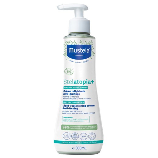 Mustela Stelatopia+, krem uzupełniający lipidy, 300 ml