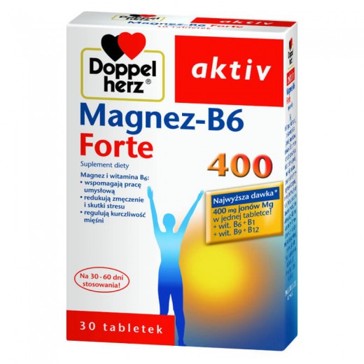Doppelherz Aktiv, Magnez-B6 Forte 400mg, 30 tabletek