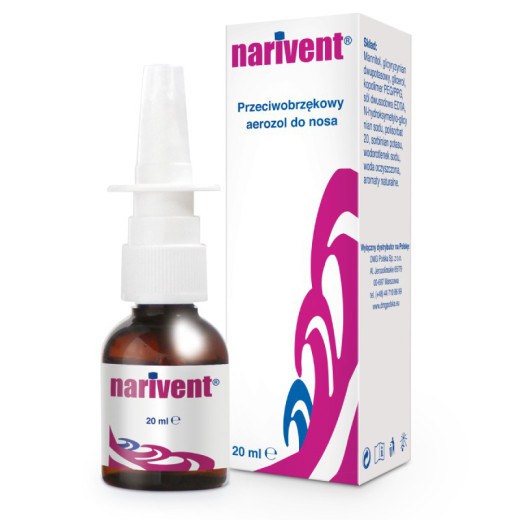Narivent, przeciwobrzękowy aerozol do nosa, 20 ml