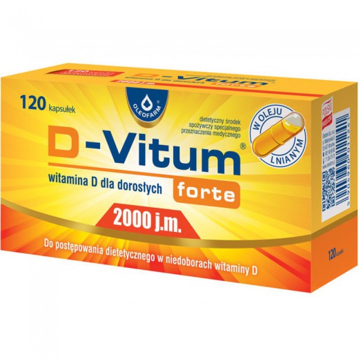 D-Vitum forte, 2000 j.m., kapsułki, 120 szt.