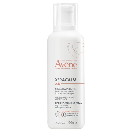 Avene XeraCalm A.D, krem uzupełniający lipidy do twarzy i ciała, skóra bardzo sucha, atopowa i swędząca, 400 ml