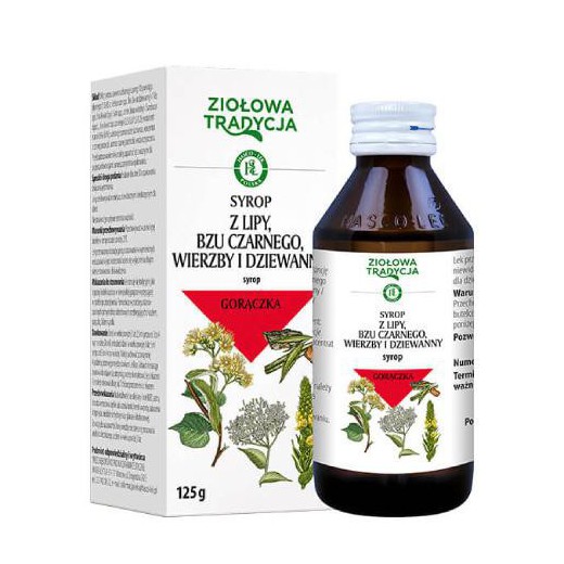 Ziołowa Tradycja Syrop z lipy, bzu czarnego, wierzby i dziewanny, 125g