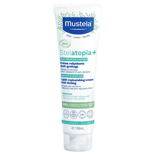 Mustela Stelatopia+, krem uzupełniający lipidy, 150 ml