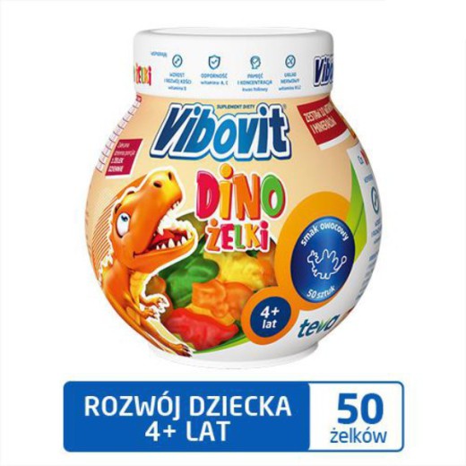 Vibovit Dino Żelki, powyżej 4 lat, smak owocowy, 50 sztuk