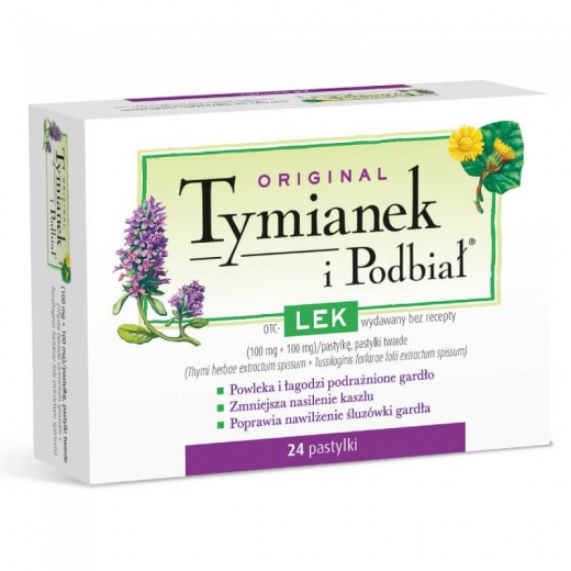 Tymianek i Podbiał 100mg+100mg, 24 pastylki do ssania
