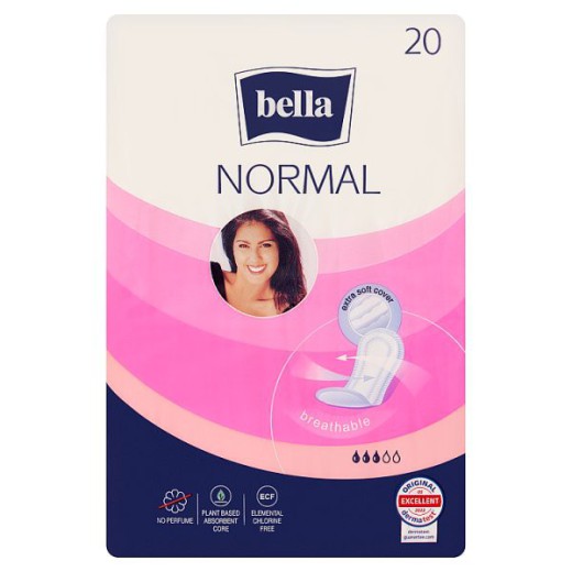Bella Normal, podpaski higieniczne Softiplait, anatomiczne, 20 sztuk