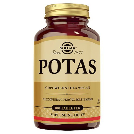 Solgar Potas, tabletki, 100 szt.
