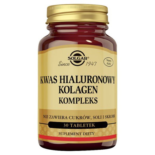 Solgar Kwas Hialuronowy Kolagen kompleks, 120mg, 30 tabletek