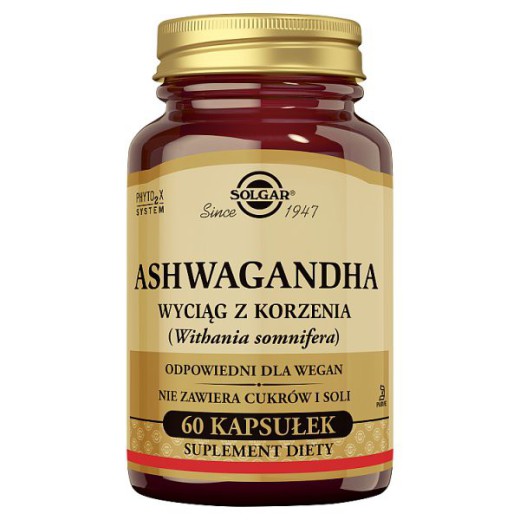 Solgar Ashwaganda, kapsułki roślinne, 60szt.