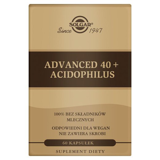 Solgar Advanced 40+ Acidophilus, 60 kapsułek