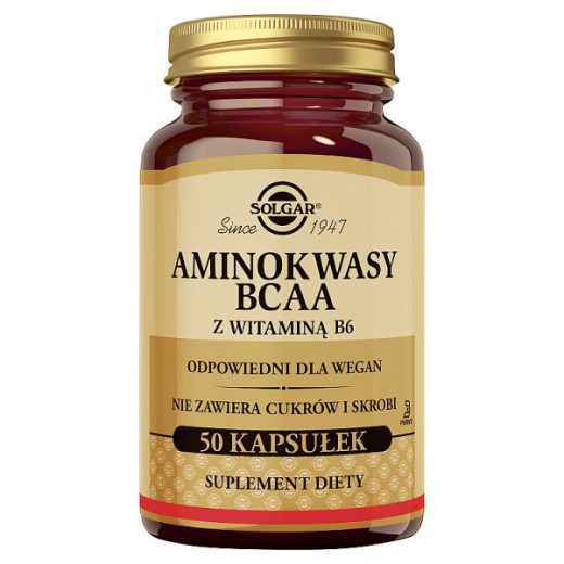 Solgar BCAA Plus, kapsułki roślinne, 50 szt.