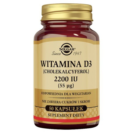 Solgar Witamina D3 2200IU, kapsułki, 50szt.
