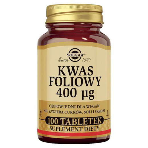Solgar Kwas foliowy 400mcg, tabletki, 100 szt.