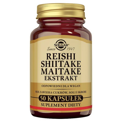 Solgar, Reishi Shiitake Maitake ekstrakt, 50 kapsułek