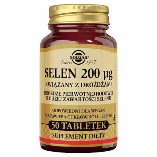 Solgar Selen 200 mcg związany z drożdzami, tabletki, 50 szt.
