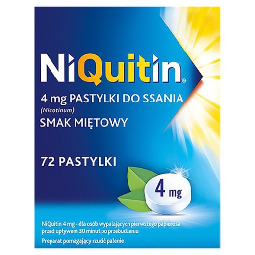 NiQuitin 4 mg, smak miętowy, 72 pastylki do ssania