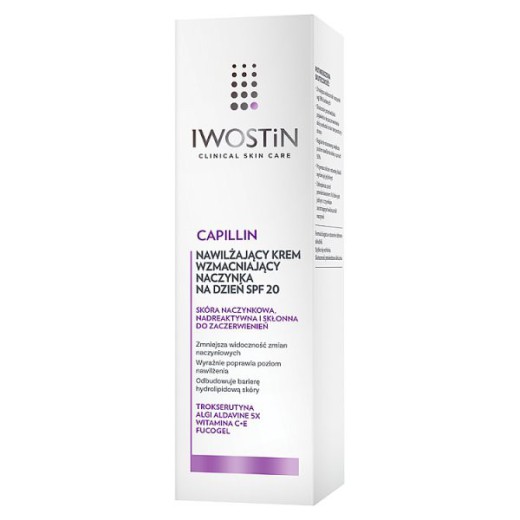 Iwostin Capillin, krem wzmacniający na naczynka SPF20, konsystencja lekka, na dzień, 40 ml
