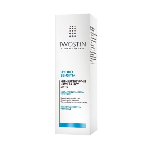 Iwostin Hydro Sensitia, krem intensywnie nawilżający, skóra bardzo sucha i wrażliwa, SPF 15, 50 ml